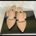 Nine West Shoes | Beige Mule Slip-On Heels | Color: Cream | Size: 6.5