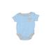 Short Sleeve Onesie: Blue Print Bottoms - Size 0-3 Month