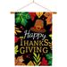 Breeze Decor Happy Thanksgiving Leaves - Impressions Decorative 2-Sided 40 x 28 in. Flag Set in Black/Orange | 40 H x 28 W x 1 D in | Wayfair