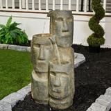 Hi-Line Gift Ltd. Resin Easter Island Heads Fountain w/ Light | 28.94 H x 13.58 W x 15.35 D in | Wayfair 79577