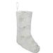 Northlight Seasonal 18" Faux Fur Christmas Stocking w/ Gold Sequined Snowflakes Faux Fur in White | 18 H x 10 W in | Wayfair NORTHLIGHT HM27675