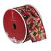 Northlight Seasonal Red & Black Plaid Christmas Wired Craft Ribbon w/ Gold Poinsettias 2.5" x 16 Yards in Black/Red/Yellow | Wayfair
