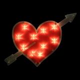 Northlight Seasonal 18" Lighted Heart w/ Arrow Valentine's Day Window Silhouette Decoration Plastic in Red | 11 H x 0.75 W x 18 D in | Wayfair