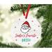 The Holiday Aisle® Santa's Favorite Wedding Barista Round Ball Ornament Metal in Green/Red | 3.5 H x 3.5 W x 3.5 D in | Wayfair