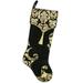 Northlight Seasonal 21.5" Black & Gold Damask Velveteen Christmas Stocking w/ Tassel Polyester in Black/Yellow | 21.5 H x 10 W in | Wayfair