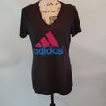 Adidas Tops | Adidas Ultimate Workout Tee Black Size L | Color: Black/Pink | Size: L
