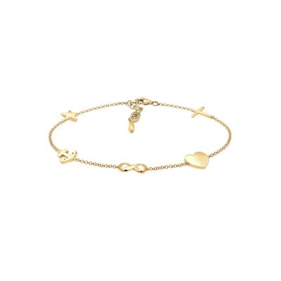 Elli Kreuz Herz Infinity Anker Stern Pendant 925 Silber goldfarben Damen Image