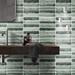 Bond Tile Tara Stacked 11.61" x 11.73" Molten Glass Mosaic Wall Tile (0.95 Sq. Ft./Sheet) Glass in Green | 6 H x 1.25 W x 0.24 D in | Wayfair