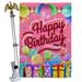 Breeze Decor Celebrate Happy Birthday 2-Sided Polyester 40 x 28 in. Flag set in Pink | 40 H x 28 W in | Wayfair BD-PC-HS-115133-IP-BO-02-D-US18-BD