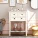 Longshore Tides Deese 23.7" Slim Console Table w/ Three Storage Drawers Wood in White | 31.1 H x 23.7 W x 13 D in | Wayfair