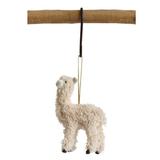 The Holiday Aisle® Furry Llama Hanging Figurine Ornament Ceramic/Porcelain in White | 3 H x 5 W x 1.25 D in | Wayfair