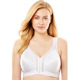 Plus Size Women's Playtex® 18 Hour Front-Close Wireless Bra with Flex Back 4695 by Playtex in White (Size 36 DD)