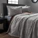 Union Rustic Naia Mink Faux Fur 3 Piece Comforter Set Microfiber in Brown/Gray | Queen | Wayfair UNRS1804 39120089