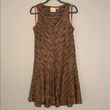 Anthropologie Dresses | Anthropologie Maeve Knit Chevron Dress | Color: Brown/Orange | Size: S