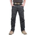 MAGCOMSEN Mens Cargo Combat Work Trousers Military Outdoor Training Shooting Cargo Trousers Gray 30
