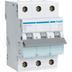 Hager LS-Schalter 3polig, B-25A, 6kA Image