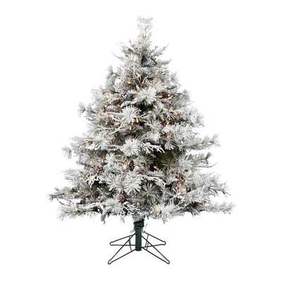 Vickerman 628102 - 4.5' x 44" Flocked Cheshire 300 Clear Lights Artificial Christmas Tree Christmas Tree (A190346)