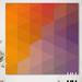 East Urban Home 'Dotted Triangular Geometry In Yellow & Purple' - Print on Canvas in Indigo/Orange | 30 H x 30 W x 1 D in | Wayfair
