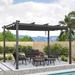 Purple Leaf 13 Ft. W x 10 Ft. D Metal Pergola w/ Canopy Metal | 96.5 H x 158 W x 118 D in | Wayfair WFMPG1013-GY