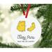 The Holiday Aisle® Funny Food Pun Christmas Macaroni Ball Ornament Wood in Black/Brown/Yellow | 3.5 H x 3.5 W x 3.5 D in | Wayfair