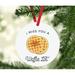 The Holiday Aisle® Funny Food Pun Christmas Waffle Ball Ornament Wood in Brown/White/Yellow | 3.5 H x 3.5 W x 3.5 D in | Wayfair