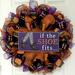 The Holiday Aisle® Halloween Wreath If The Shoe Fits Burlap/Deco Mesh, Wood in Black/Indigo/Orange | 24 H x 24 W x 6 D in | Wayfair