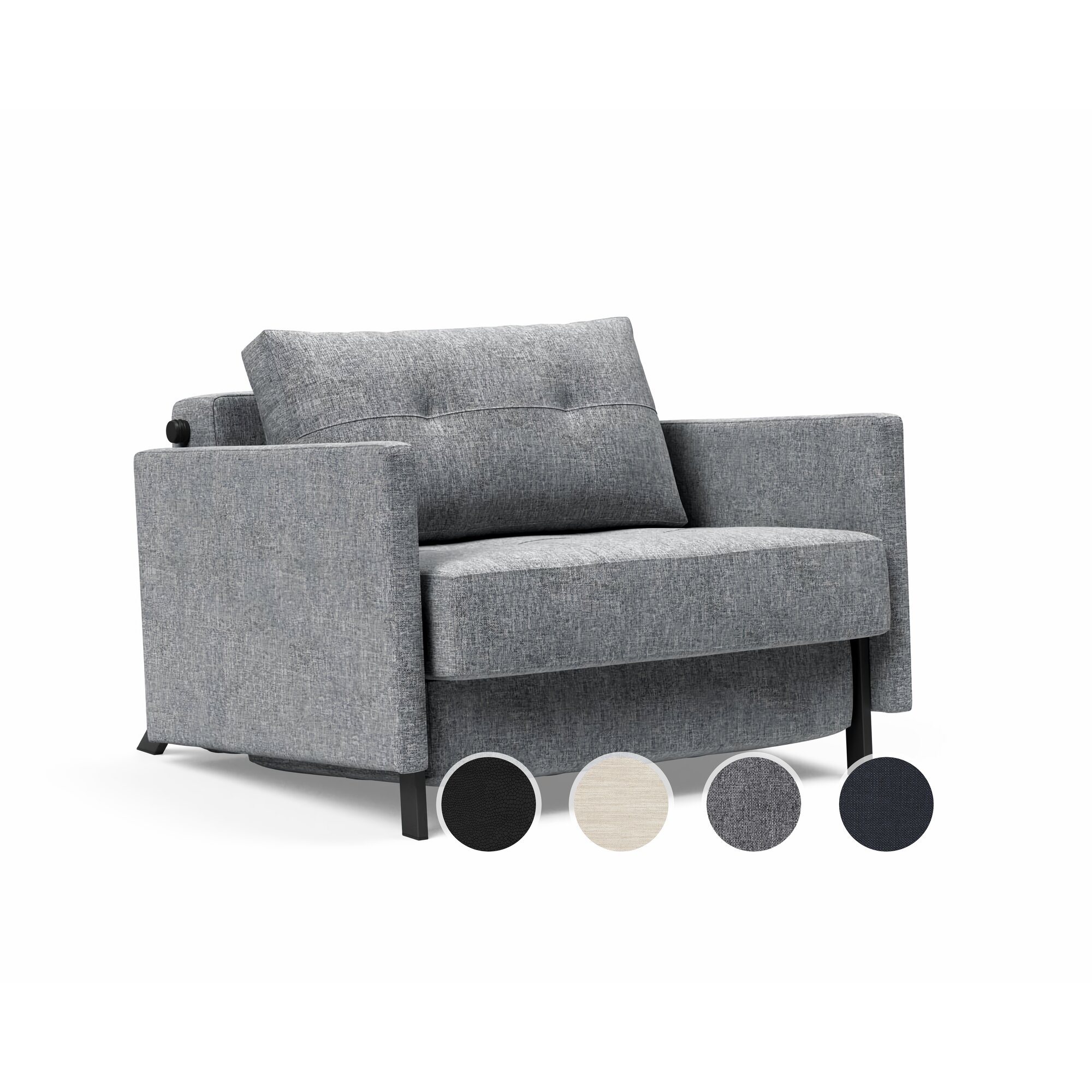 Innovation »Cubed 02« Sessel mit Armlehne Bezug 565 Twist Granite