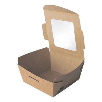 Einweg-Feinkostboxen mit Sichtfenster »pure 100% fair«, 350 ml, 40 Stück braun, Papstar, 11x4.5x11 cm