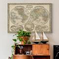 World Menagerie 'The World in Hemispheres' - Painting Print on Canvas Canvas, Solid Wood in White | 36 H x 24 W x 1 D in | Wayfair