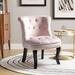 Side Chair - Etta Avenue™ Grenier Traditional Velvet Upholstered Wingback Side Chair w/ Button-Tufted in Pink | 30.3 H x 25.1 W x 26.7 D in | Wayfair