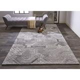 Gray 120 x 0.55 in Area Rug - Steelside™ Amirah Geometric Handmade Tufted Wool/Viscose Area Rug in Vapor Wool | 120 W x 0.55 D in | Wayfair