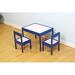 Isabelle & Max™ Carpendale Rectangular Chair Set Wood in White/Blue | 25 H x 19 W in | Wayfair 1B6FBE8F0CB94527843D4CC7F0709286