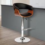 George Oliver Allin Swivel Adjustable Height Bar Stool w/ Open Back in Faux Leather | 24 W x 19 D in | Wayfair DE7507E9193C4ED0A5931C461363E6DC