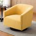 Barrel Chair - AllModern Donovan Upholstered Swivel Barrel Chair Polyester/Fabric in Yellow | 29.5 H x 30 W x 32.25 D in | Wayfair