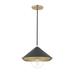 Hudson Valley Marnie 1 Light Pendant, Metal in Yellow/Black | 6.25 H x 11.75 W x 11.75 D in | Wayfair H139701L-AGB/BK