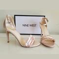 Nine West Shoes | Casual Open Toe Stiletto Heel, Color Natural, 9.5 | Color: Cream | Size: 9.5