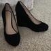 Nine West Shoes | High 4.5 Heel .5 Platform Wedge Leather Pumps | Color: Black | Size: 6