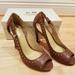 Coach Shoes | Coach Leather Heels With Gold Buckle Size 7.5 | Color: Brown/Gold | Size: 7.5