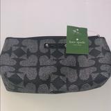 Kate Spade Bags | Kate Spade Pebbled Ace Of Spades Cosmetic Bag | Color: Black/White | Size: Os