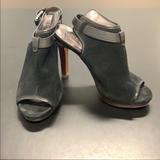 Coach Shoes | Coach Suede Slingback W Wooden Heel | Color: Black | Size: 6.5