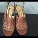 Ralph Lauren Shoes | Lauren Ralph Laurel Leather Basket Weave Heels | Color: Tan | Size: 8