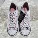 Converse Shoes | Converse Gray Star Print Satin Low Tops Sneakers | Color: Gray | Size: 8