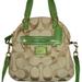 Coach Bags | Coach Daisy Signature Foldover Crossbody Bag | Color: Green/Tan | Size: Os