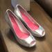 Lilly Pulitzer Shoes | Lilly Pulitzer Peep Toe Silver Wedge Shoes | Color: Silver | Size: 7.5