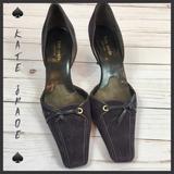 Kate Spade Shoes | Kate Spade Eggplant Suede Kitten Heel Pumps Sz 8 | Color: Black/Purple | Size: 8