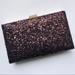 Nine West Bags | Nine West Plum Glitter And Patent Leather Clutch | Color: Black/Purple | Size: Os