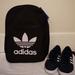 Adidas Bags | New Black Classic Adidas Backpack | Color: Black/White | Size: Os