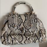 Gucci Bags | Gucci Python Leather Trim With Bamboo Handle | Color: Cream/Gray | Size: Os