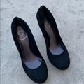 Jessica Simpson Shoes | Jessica Simpson Black Suede Thick Heel Pumps 7.5 | Color: Black | Size: 7.5