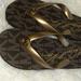 Michael Kors Shoes | Michael Kors Brown - Gold Flit Flops Sz 6 | Color: Brown/Gold | Size: 6
